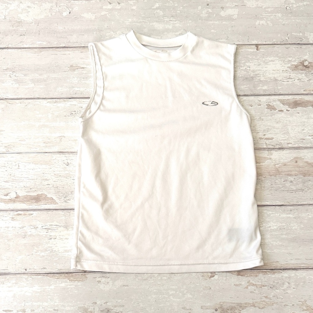 Boys 6/7 White Athletic Tank Top C9 by Champion Sleeveless Size 6 7